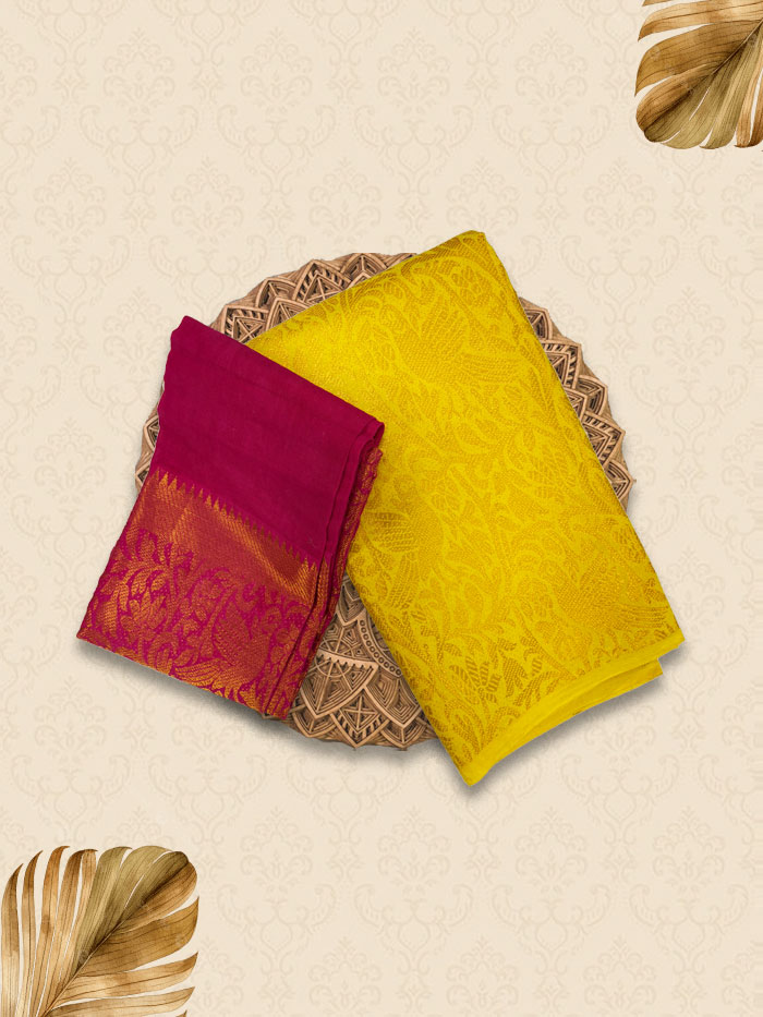 SV Mango Yellow & Pink Sarees