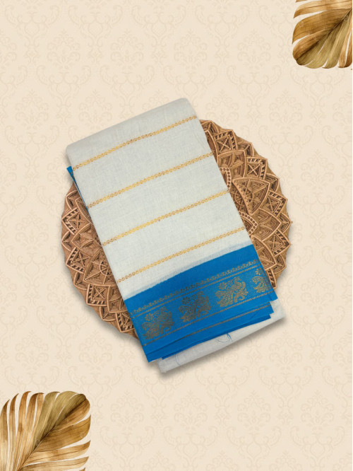 SVD Ivory Blue Sarees