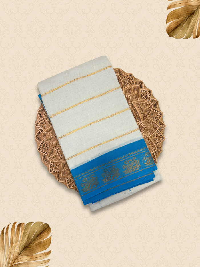 SVD Ivory Blue Sarees