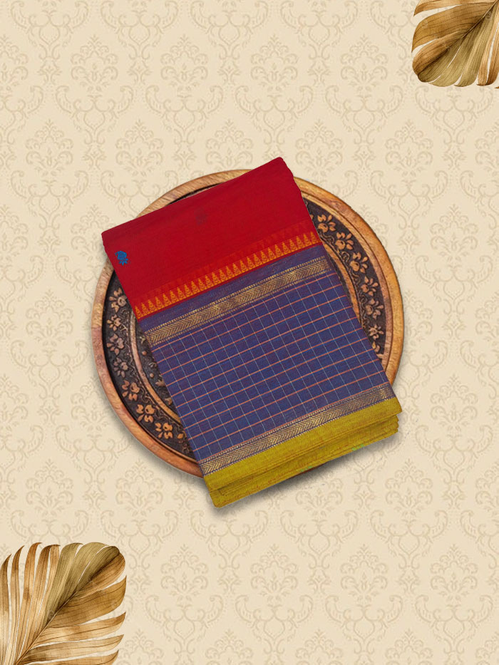 KTB Fresh Red Lilac Sarees