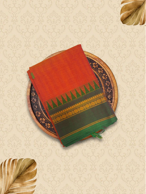 KTB Mandarin Orange Sarees